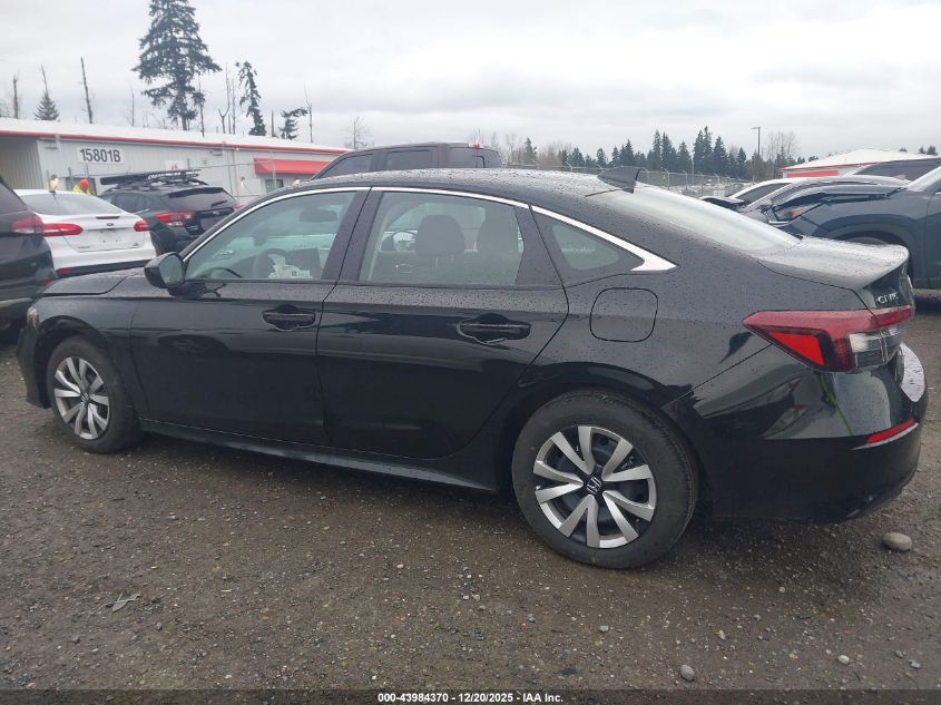 2025 Honda Civic Lx VIN: 2HGFE2F22SH601667 Lot: 43984370