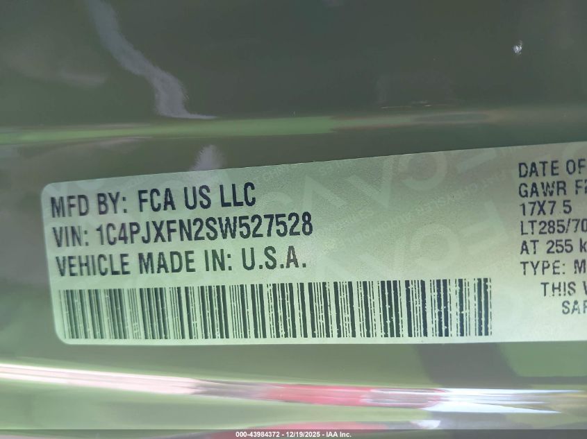 2025 Jeep Wrangler 4-Door Rubicon 4X4 VIN: 1C4PJXFN2SW527528 Lot: 43984372