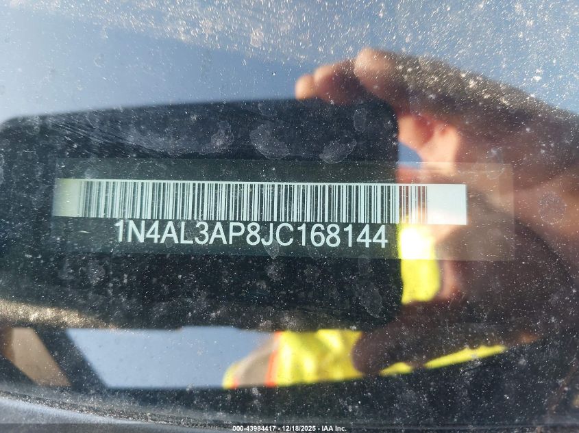 2018 Nissan Altima 2.5 S VIN: 1N4AL3AP8JC168144 Lot: 43984417