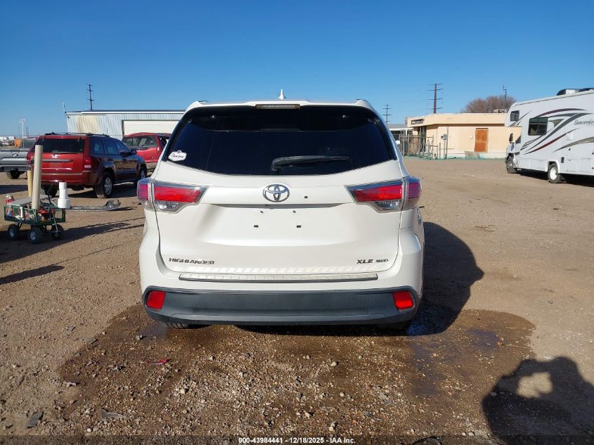 2014 Toyota Highlander Xle V6 VIN: 5TDJKRFH6ES023416 Lot: 43984441