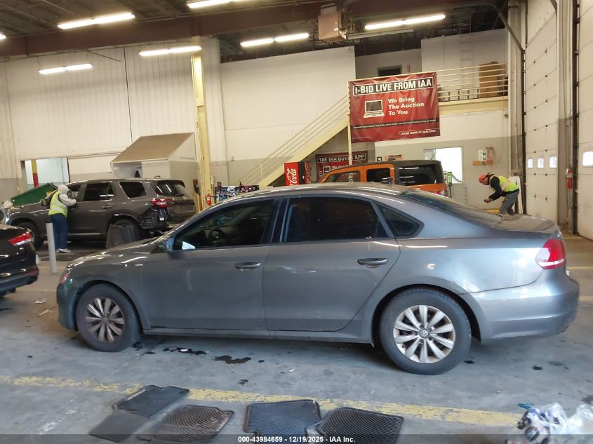 2013 Volkswagen Passat 2.5L Wolfsburg Edition VIN: 1VWAP7A37DC139612 Lot: 43984659