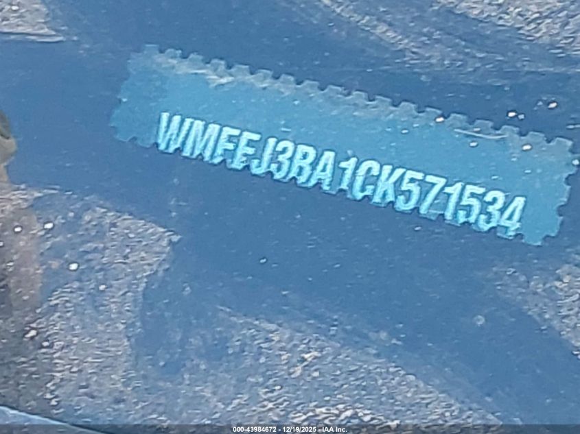 2012 Smart Fortwo Pure VIN: WMEEJ3BA1CK571534 Lot: 43984672