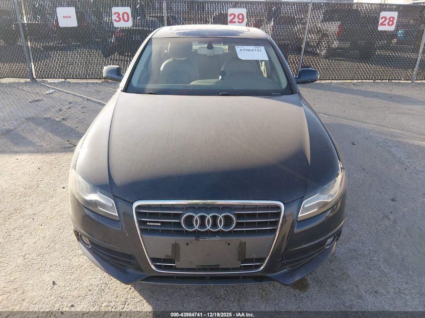 2012 Audi A4 2.0T Premium VIN: WAUFFBFL5CA118837 Lot: 43984741