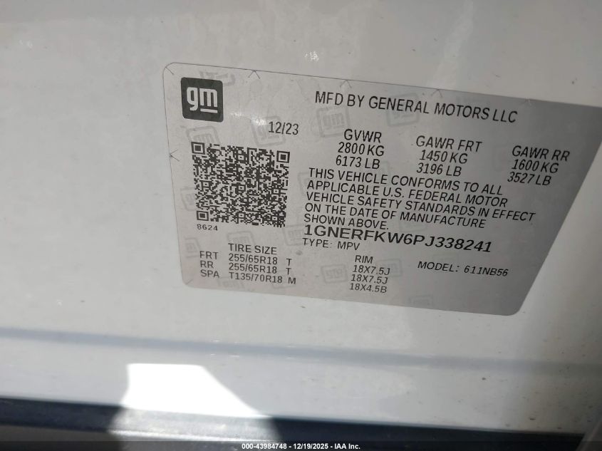 2023 Chevrolet Traverse Fwd Ls VIN: 1GNERFKW6PJ338241 Lot: 43984748