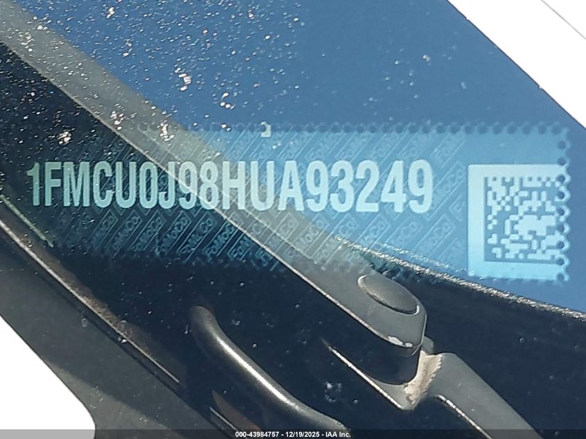 2017 Ford Escape Titanium VIN: 1FMCU0J98HUA93249 Lot: 43984757