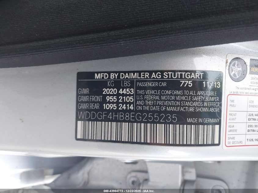 2014 Mercedes-Benz C-Class C 250 Sport VIN: WDDGF4HB8EG255235 Lot: 43984773