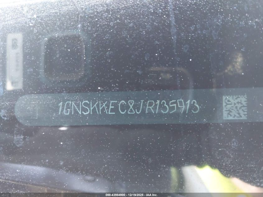 2018 Chevrolet Suburban Commercial Fleet VIN: 1GNSKKEC8JR135913 Lot: 43984900