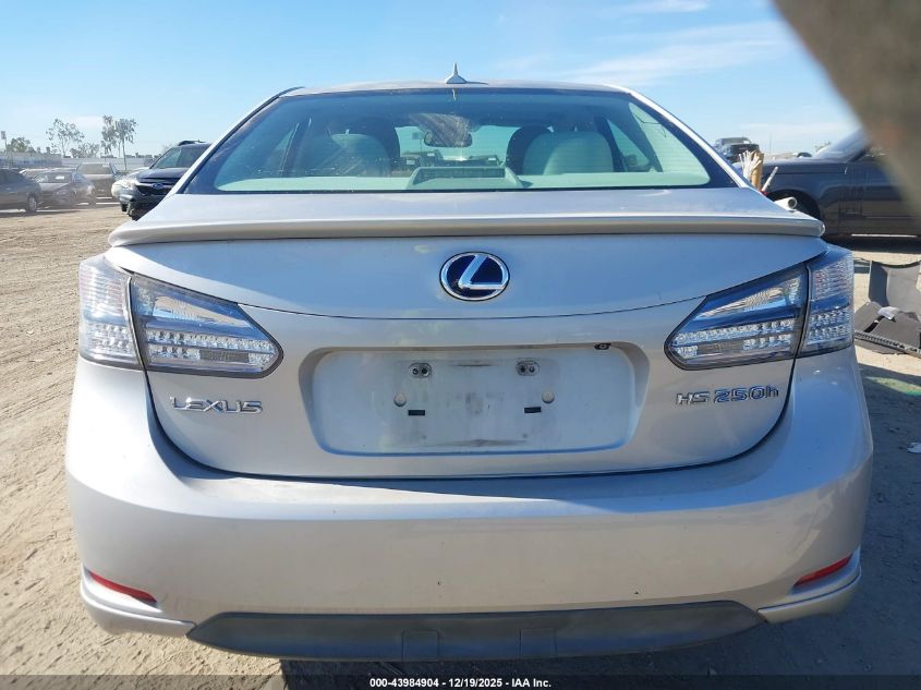 2010 Lexus Hs 250H VIN: JTHBB1BA2A2025680 Lot: 43984904