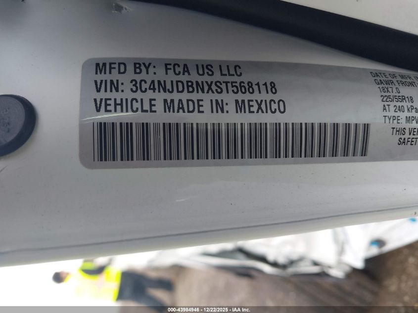 2025 Jeep Compass Latitude 4X4 VIN: 3C4NJDBNXST568118 Lot: 43984946