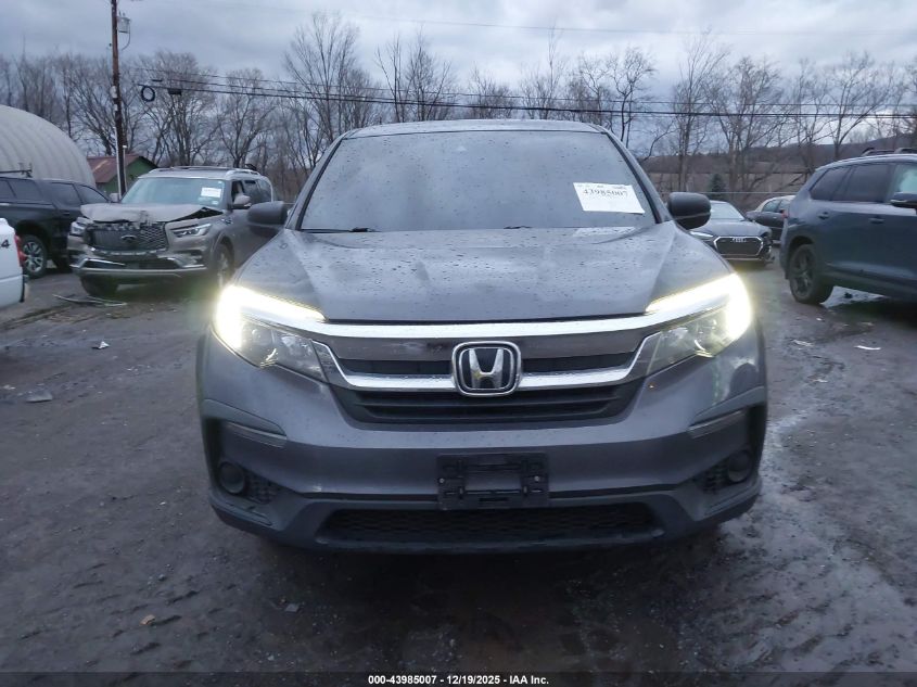 2019 Honda Pilot Lx VIN: 5FNYF6H16KB091295 Lot: 43985007