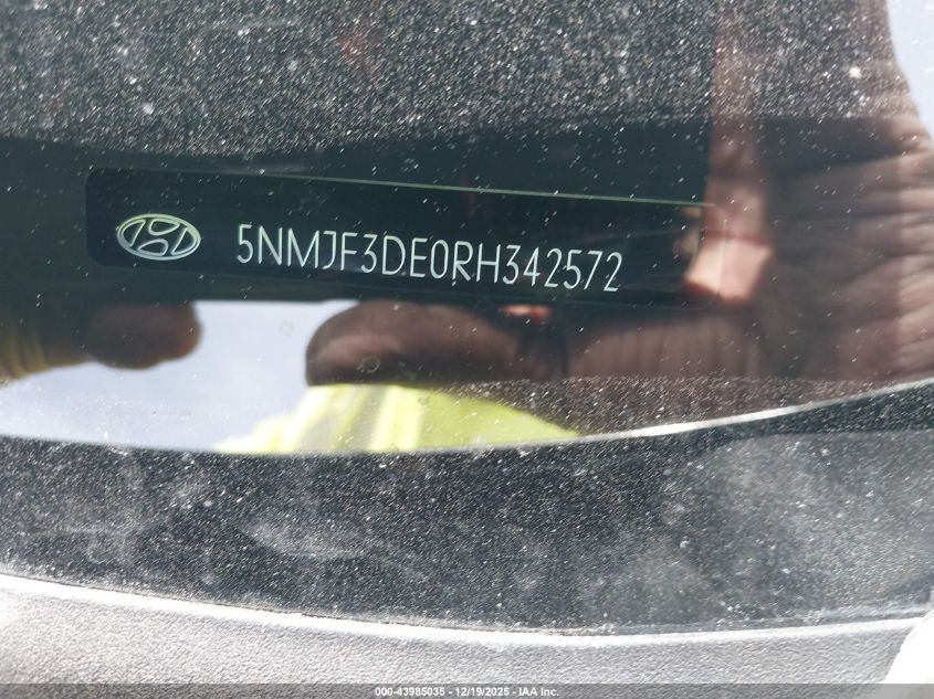 2024 Hyundai Tucson Sel VIN: 5NMJF3DE0RH342572 Lot: 43985035