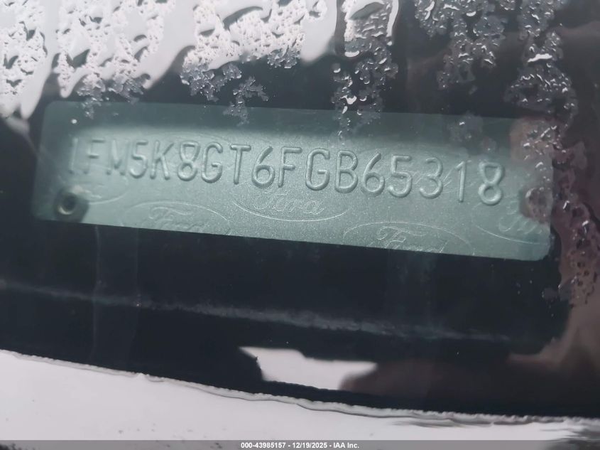 2015 Ford Explorer Sport VIN: 1FM5K8GT6FGB65318 Lot: 43985157