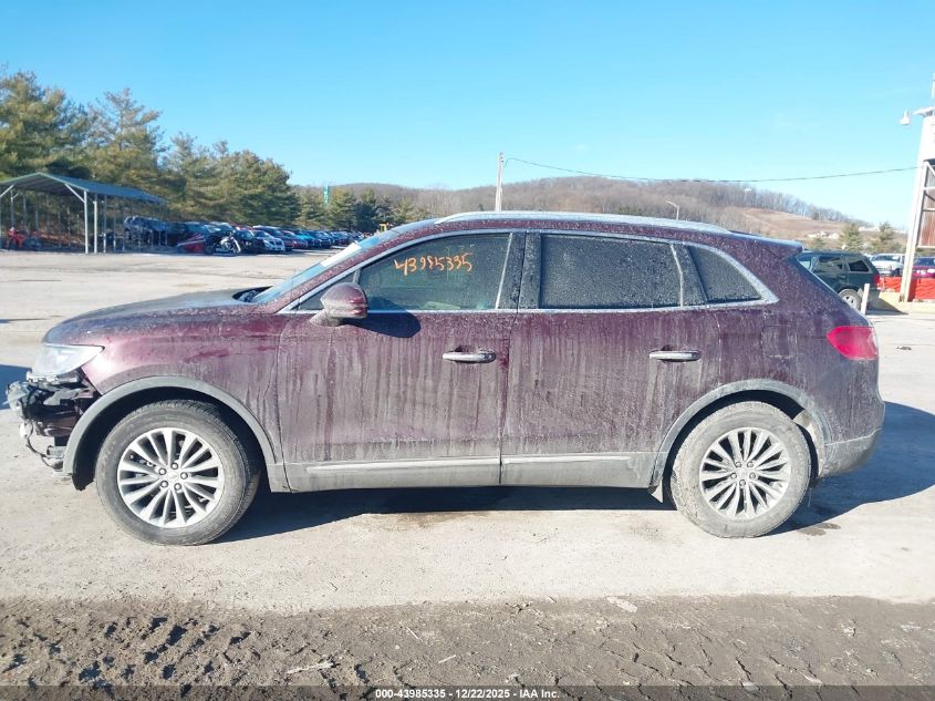 2017 Lincoln Mkx Select VIN: 2LMPJ6KR9HBL25198 Lot: 43985335