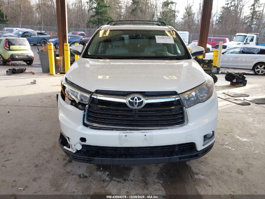 2015 Toyota Highlander Limited V6 VIN: 5TDDKRFH4FS095598 Lot: 43985376