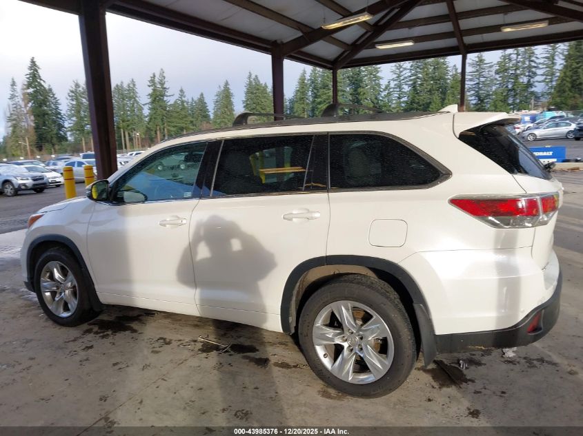 2015 Toyota Highlander Limited V6 VIN: 5TDDKRFH4FS095598 Lot: 43985376