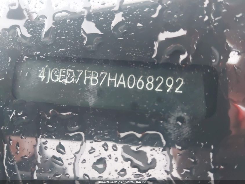 2017 Mercedes-Benz Amg Gle 63 Coupe S 4Matic VIN: 4JGED7FB7HA068292 Lot: 43985432