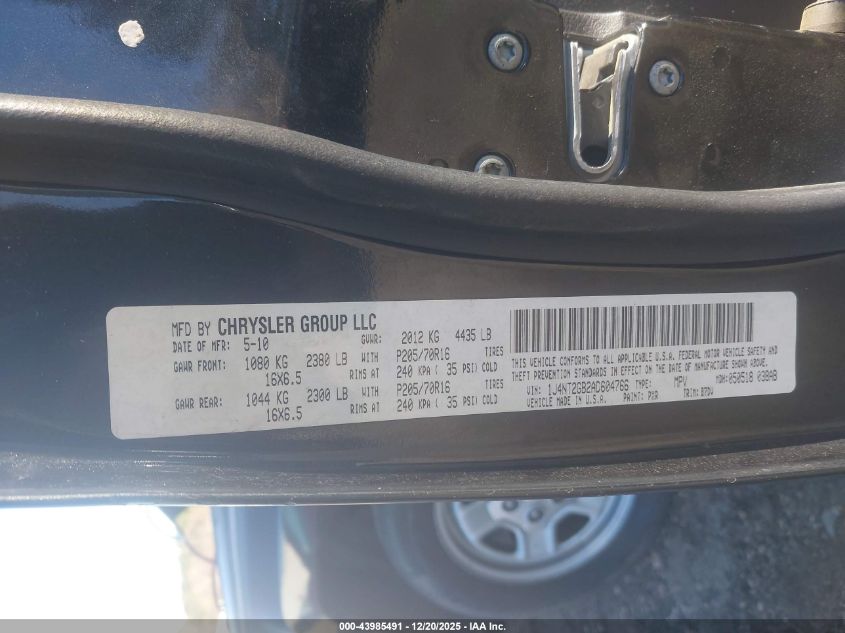 2010 Jeep Patriot Sport VIN: 1J4NT2GB2AD604766 Lot: 43985491