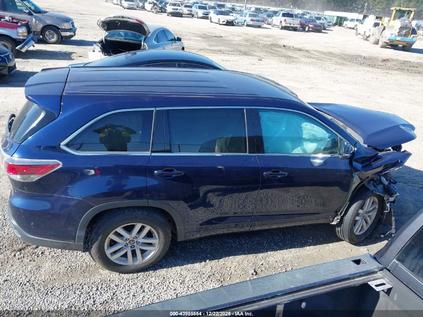 2016 Toyota Highlander Le V6 VIN: 5TDZKRFH9GS183506 Lot: 43985554