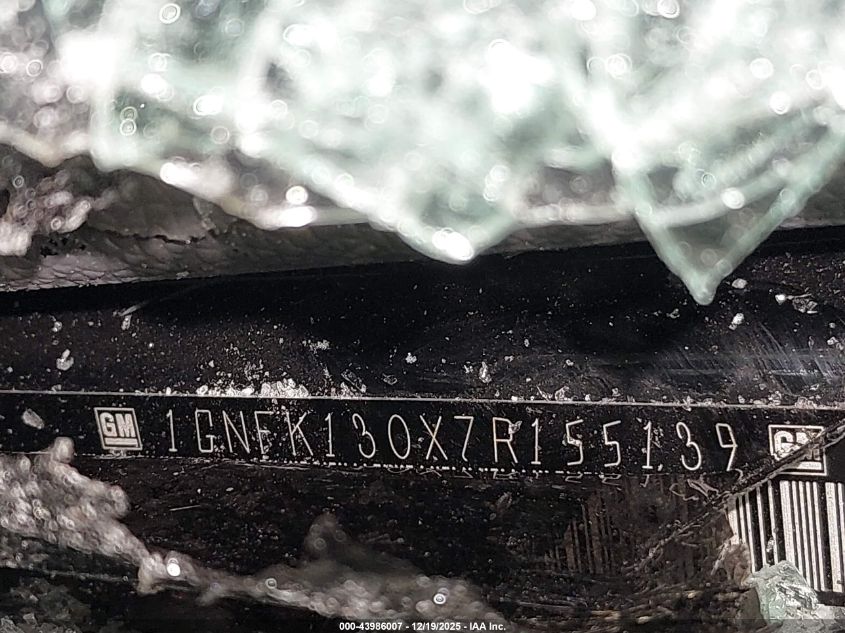 2007 Chevrolet Tahoe Lt VIN: 1GNFK130X7R155139 Lot: 43986007