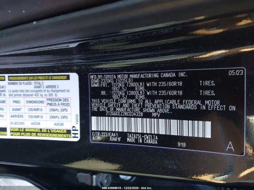 2024 Lexus Nx 350 Premium VIN: 2T2GGCEZ2RC034328 Lot: 43986018