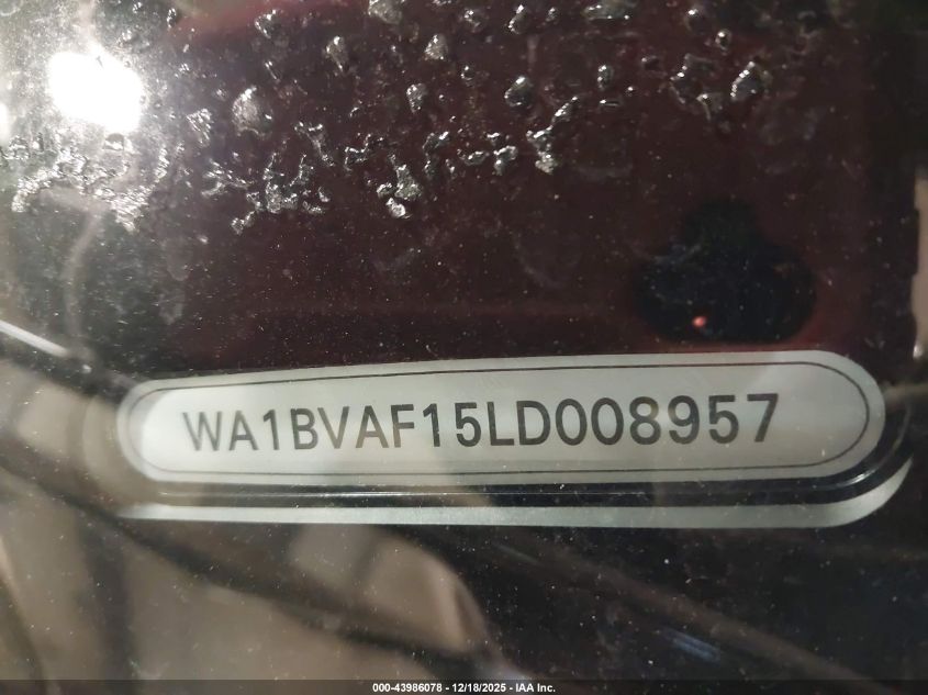 2020 Audi Q8 Premium Plus 55 Tfsi Quattro Tiptronic VIN: WA1BVAF15LD008957 Lot: 43986078