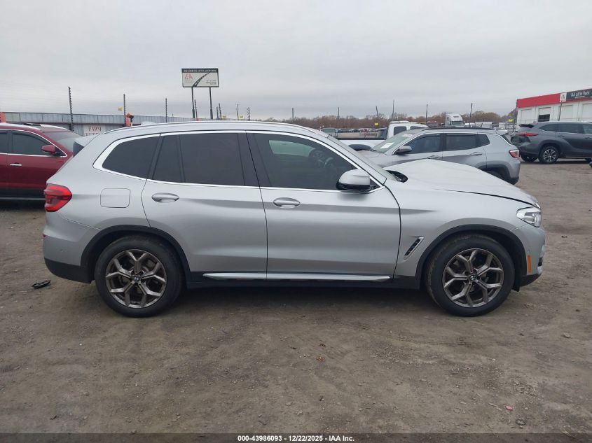 2021 BMW X3 xDrive30I VIN: 5UXTY5C00M9H70619 Lot: 43986093