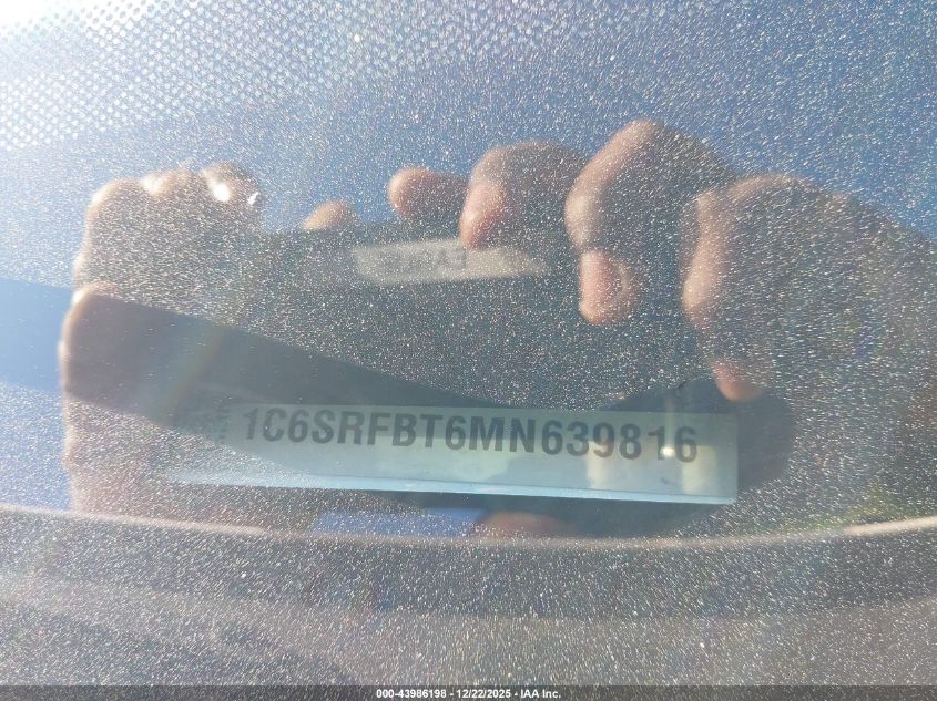 2021 Ram 1500 Big Horn 4X4 6'4 Box VIN: 1C6SRFBT6MN639816 Lot: 43986198