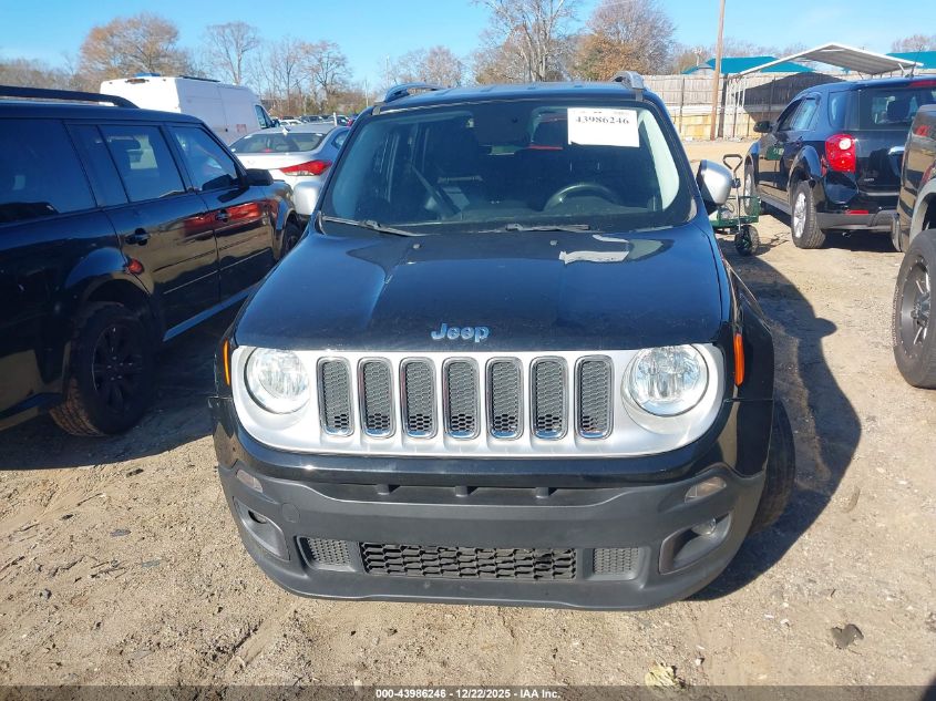 2017 Jeep Renegade Limited Fwd VIN: ZACCJADB4HPE80108 Lot: 43986246