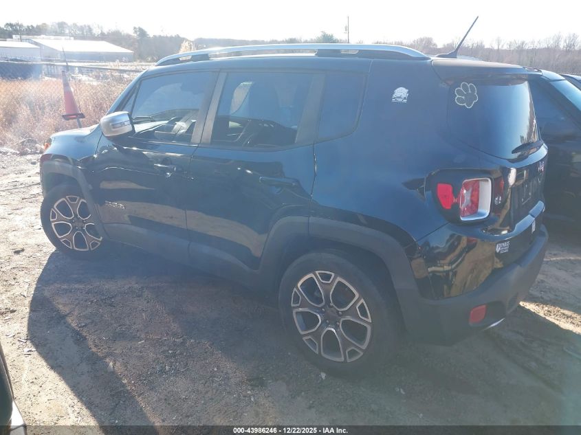 2017 Jeep Renegade Limited Fwd VIN: ZACCJADB4HPE80108 Lot: 43986246