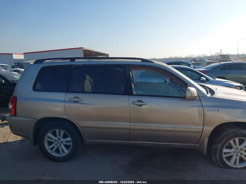 2007 Toyota Highlander Hybrid V6 VIN: JTEGW21A370018367 Lot: 43986325