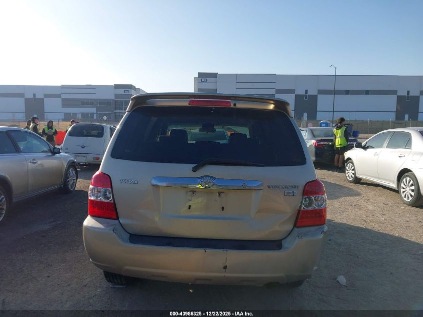 2007 Toyota Highlander Hybrid V6 VIN: JTEGW21A370018367 Lot: 43986325