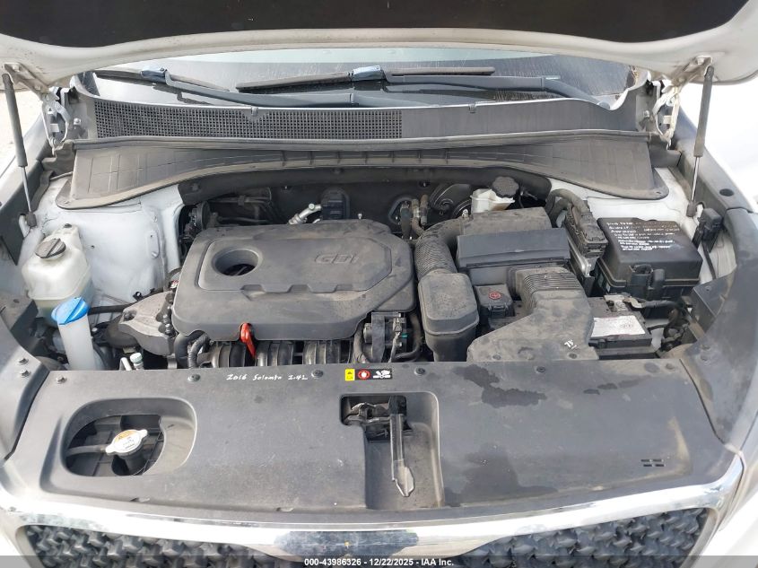 2016 Kia Sorento 2.4L Lx VIN: 5XYPG4A30GG098655 Lot: 43986326