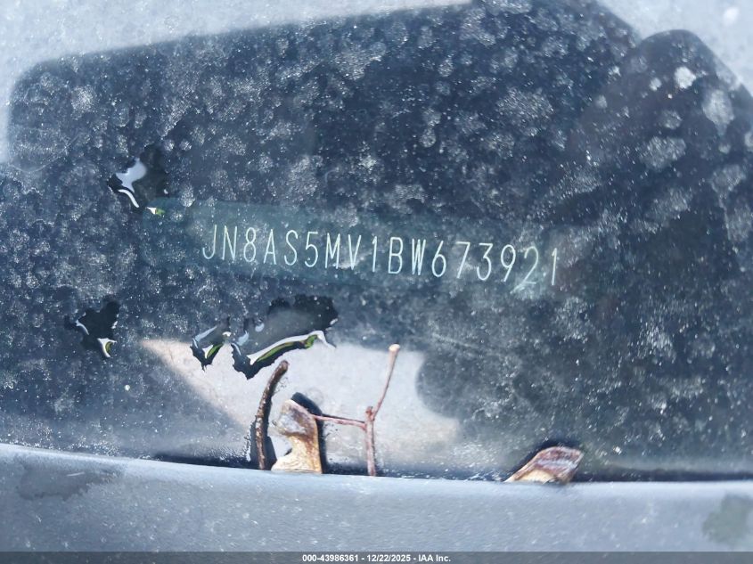 2011 Nissan Rogue S VIN: JN8AS5MV1BW673921 Lot: 43986361