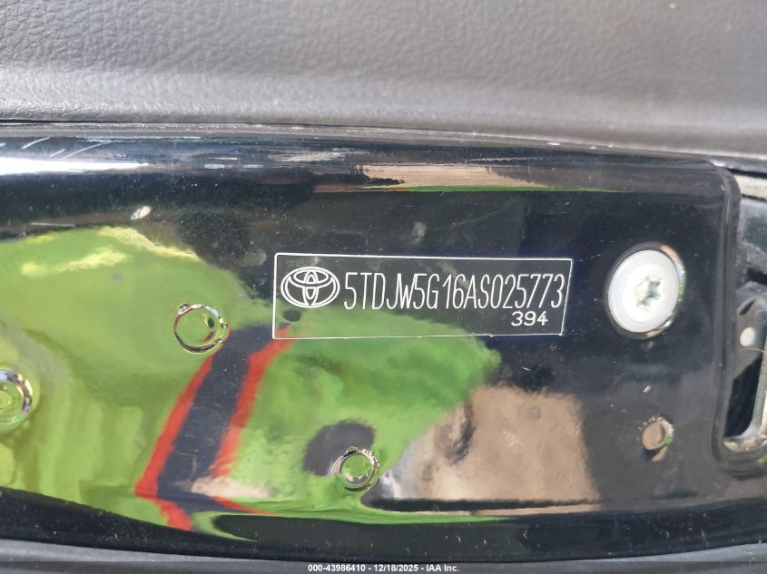 2010 Toyota Sequoia Limited 5.7L V8 VIN: 5TDJW5G16AS025773 Lot: 43986410