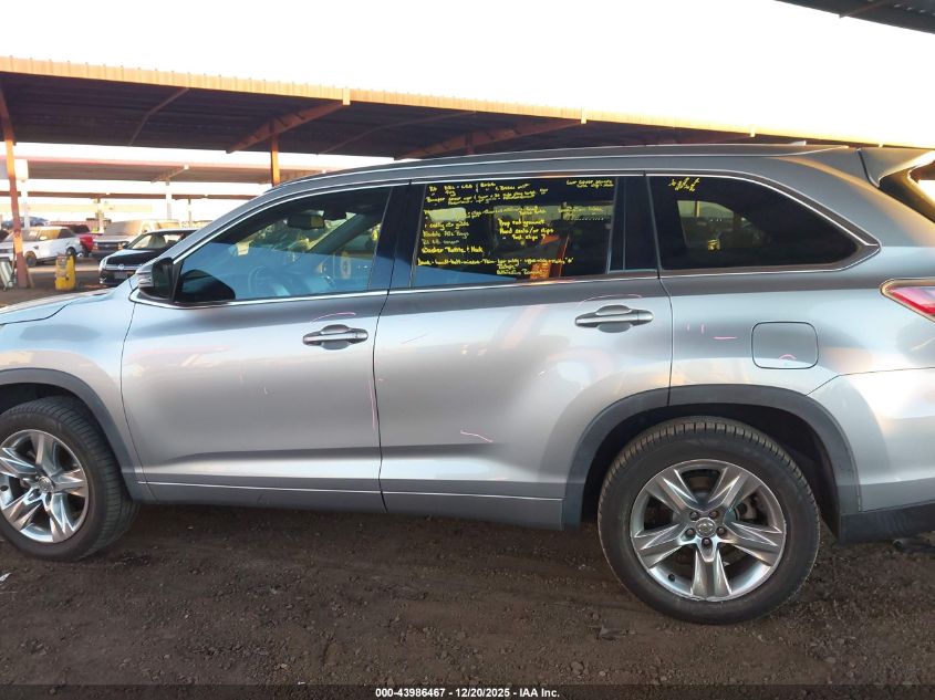 2015 Toyota Highlander Limited V6 VIN: 5TDYKRFH3FS038763 Lot: 43986467