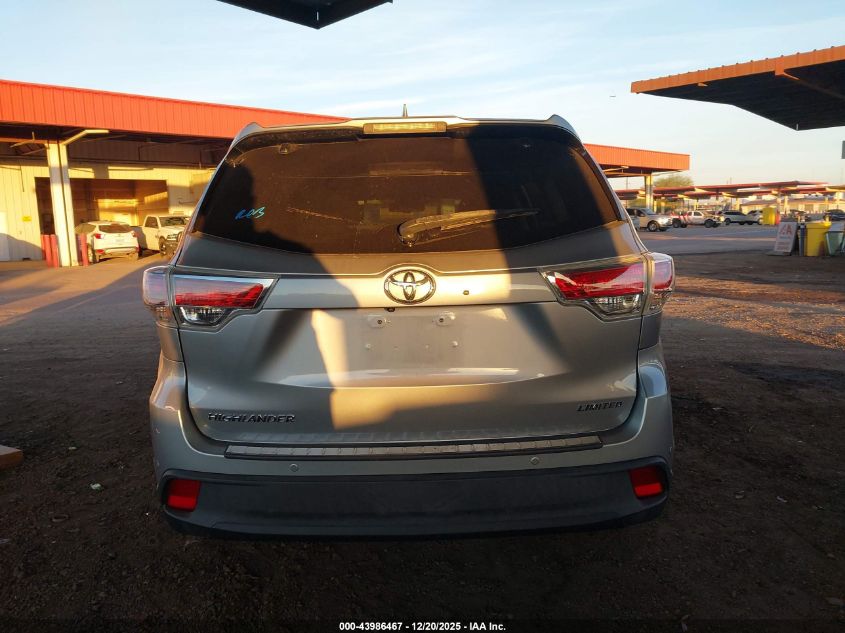 2015 Toyota Highlander Limited V6 VIN: 5TDYKRFH3FS038763 Lot: 43986467