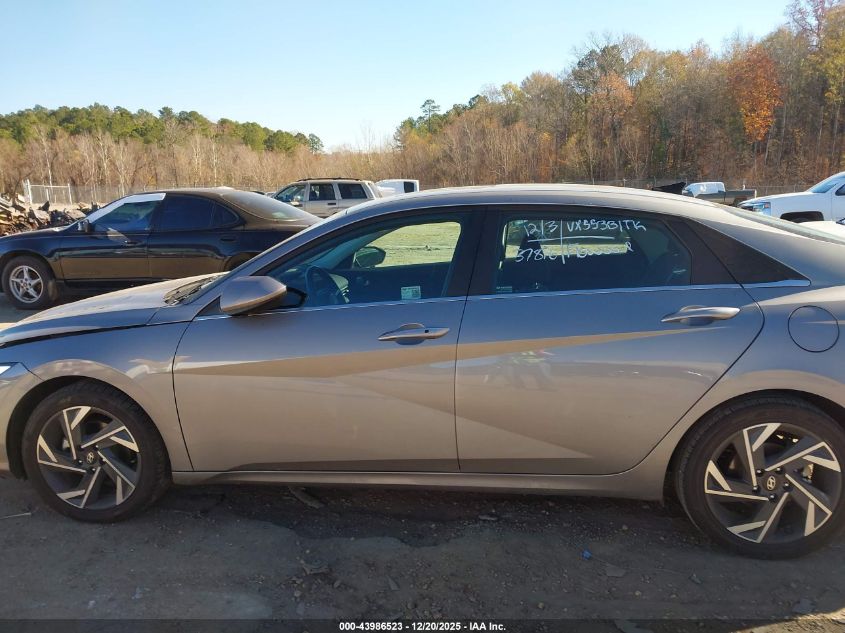 2025 Hyundai Elantra Sel Convenience VIN: KMHLS4DG4SU929251 Lot: 43986523