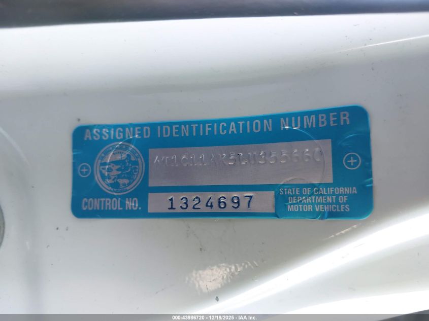 2020 Toyota Camry Le VIN: 4T1C11AK5LU355660 Lot: 43986720