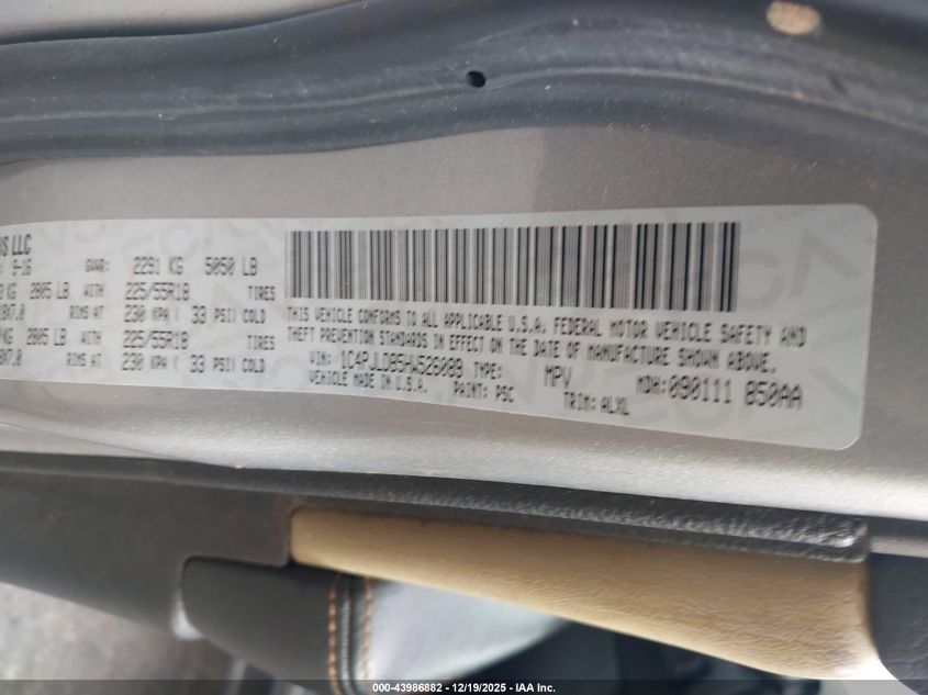 2017 Jeep Cherokee Limited Fwd VIN: 1C4PJLDB5HW526089 Lot: 43986882