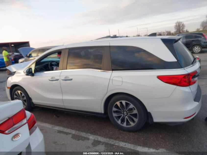 2022 Honda Odyssey Ex-L VIN: 5FNRL6H72NB015269 Lot: 43986906