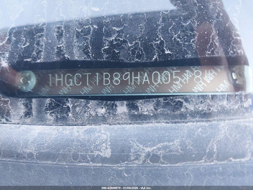 2017 Honda Accord Ex-L VIN: 1HGCT1B89HA005184 Lot: 43986979