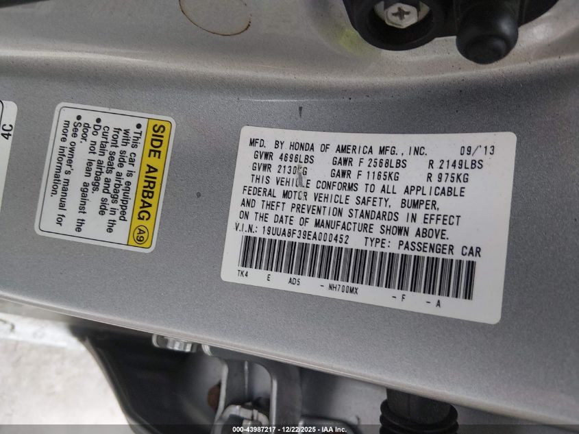 2014 Acura Tl 3.5 Special Edition VIN: 19UUA8F39EA00045 Lot: 43987217