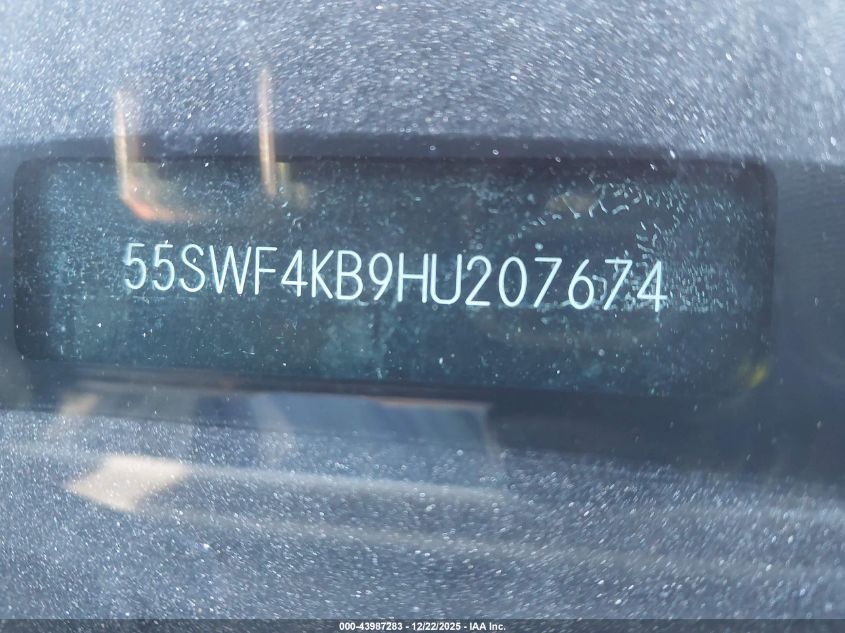 2017 Mercedes-Benz C 300 4Matic VIN: 55SWF4KB9HU207674 Lot: 43987283