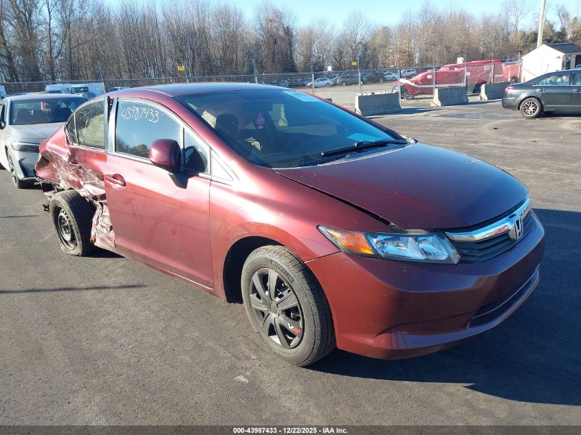 2012 Honda Civic Lx VIN: 2HGFB2F51CH553728 Lot: 43987433