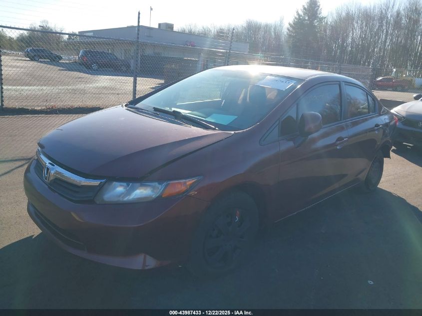 2012 Honda Civic Lx VIN: 2HGFB2F51CH553728 Lot: 43987433