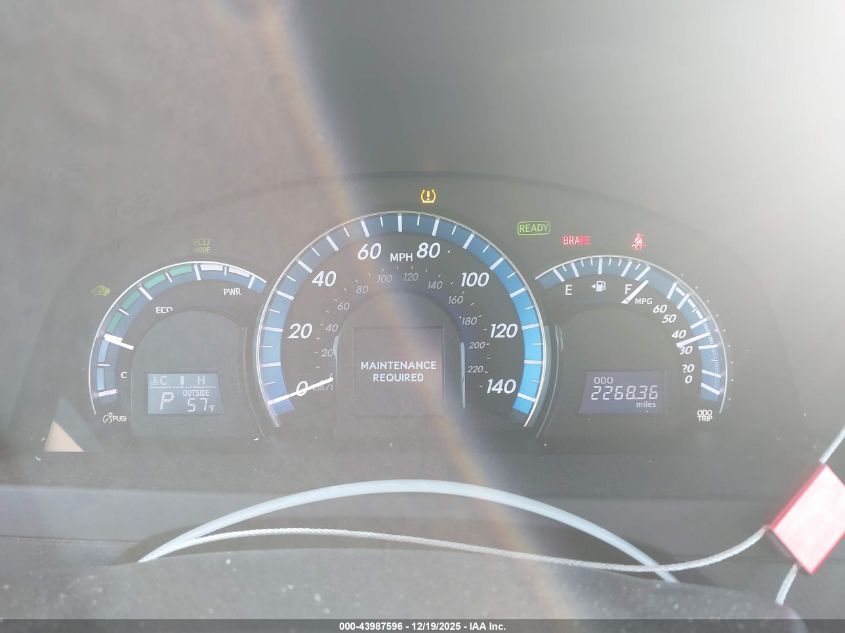 2012 Toyota Camry Hybrid Xle VIN: 4T1BD1FK5CU036710 Lot: 43987596