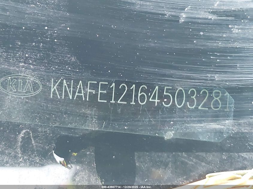 2004 Kia Spectra Ex/Lx VIN: KNAFE121645032819 Lot: 43987714