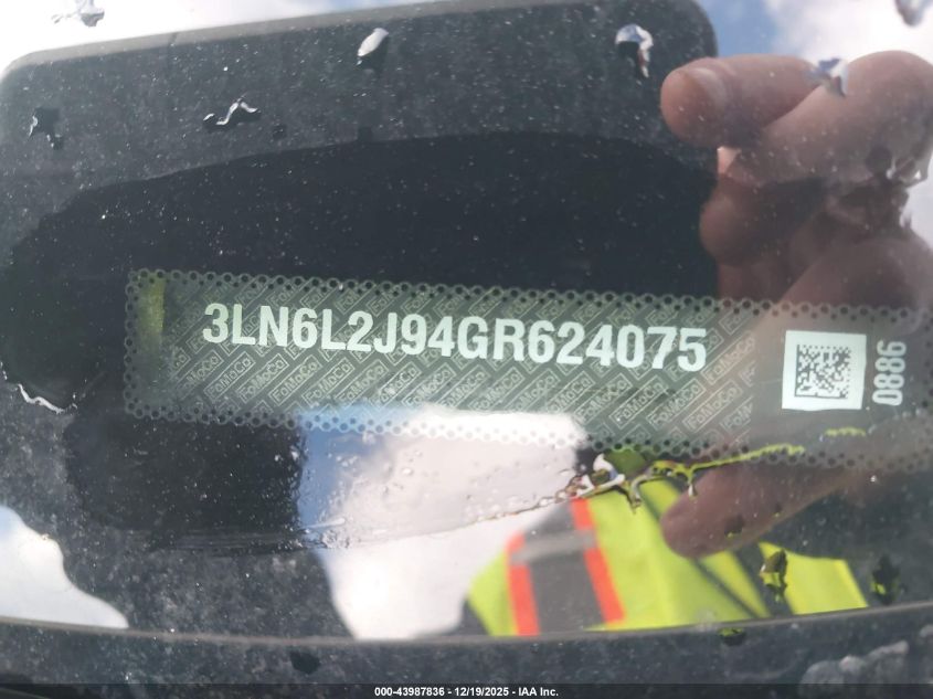 2016 Lincoln Mkz VIN: 3LN6L2J94GR624075 Lot: 43987836