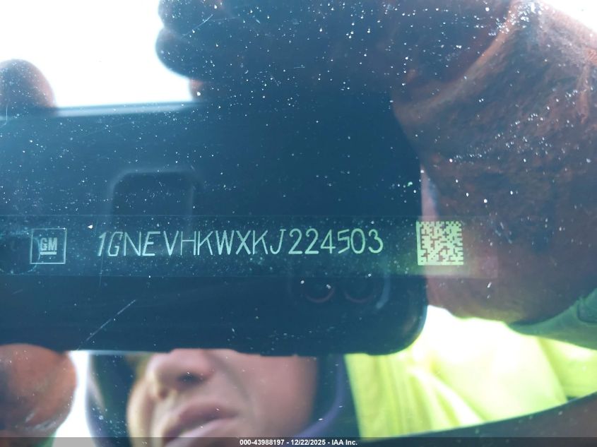 2019 Chevrolet Traverse 3Lt VIN: 1GNEVHKWXKJ224503 Lot: 43988197