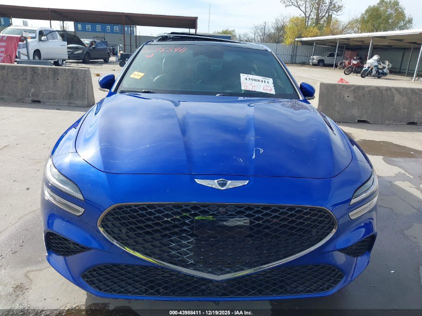 2022 Genesis G70 3.3T Rwd VIN: KMTG54TE0NU085650 Lot: 43988411